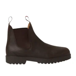 Stivaletti Chelsea in Pelle Marrone con Passante Color Kummel