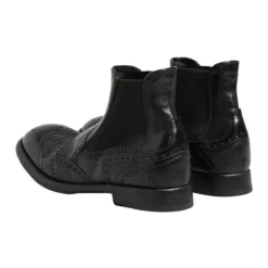 Stivaletti in pelle nera slip on