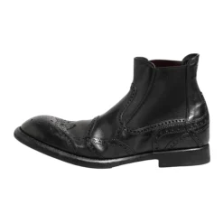 Stivaletti in pelle nera slip on