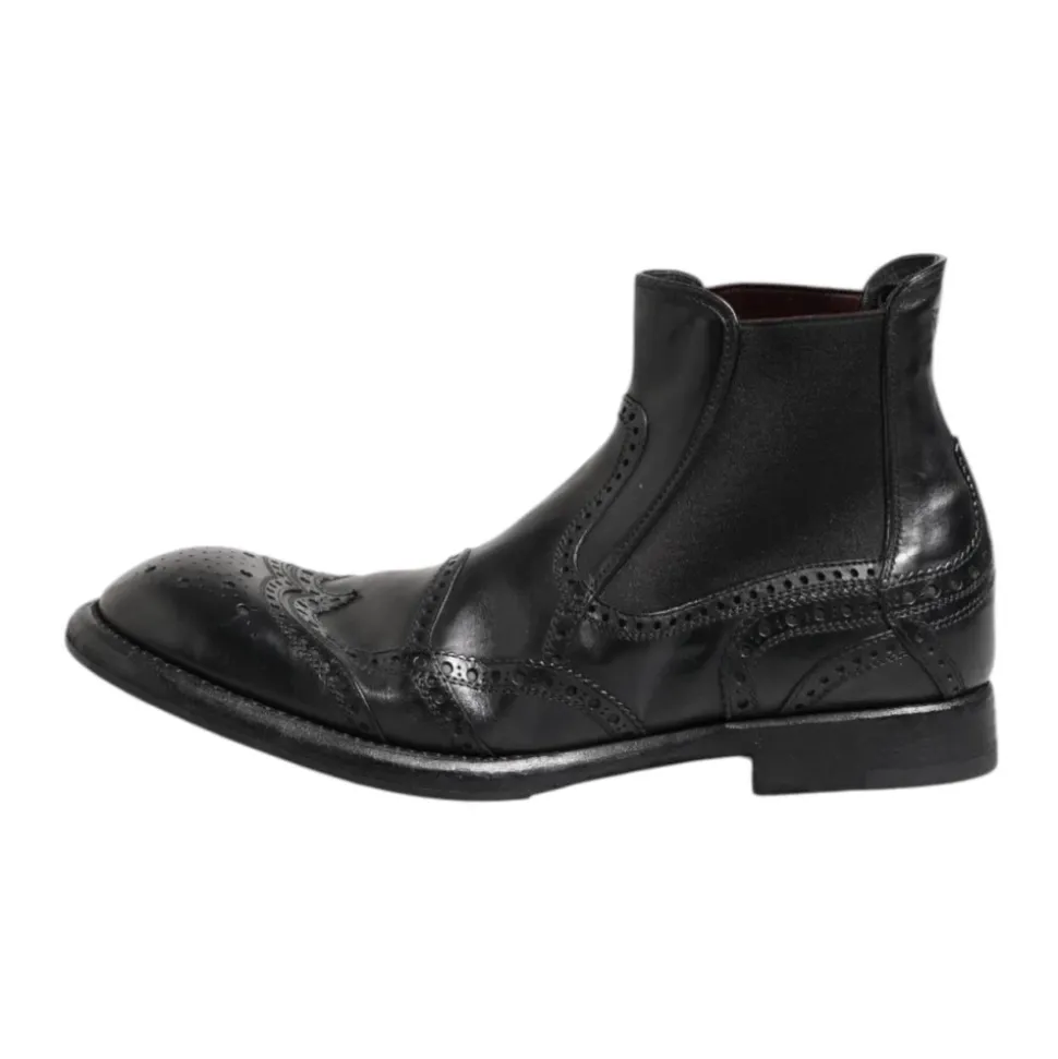 Stivaletti in pelle nera slip on