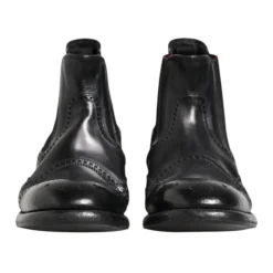 Stivaletti in pelle nera slip on