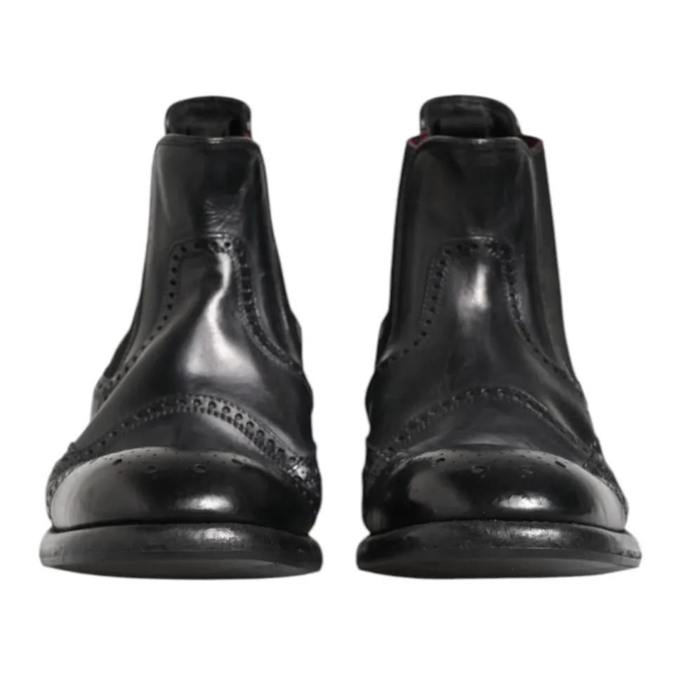 Stivaletti in pelle nera slip on