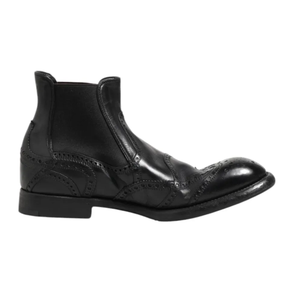 Stivaletti in pelle nera slip on