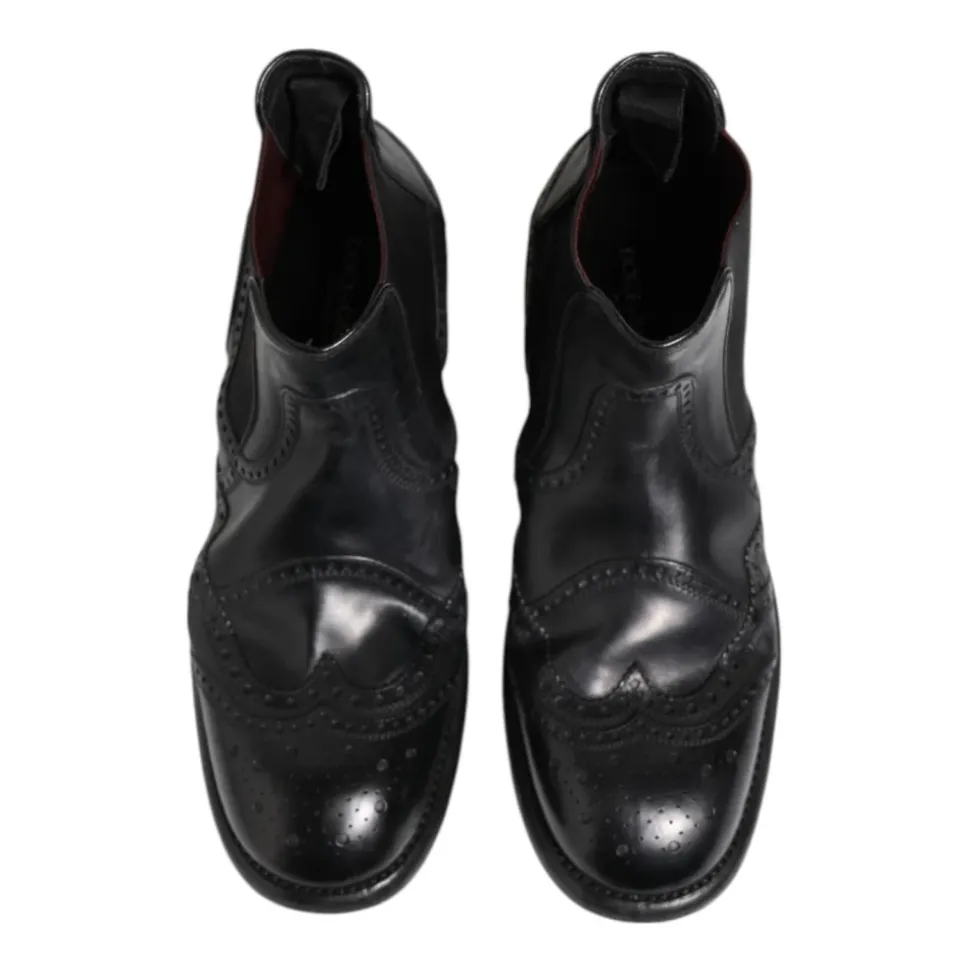 Stivaletti in pelle nera slip on