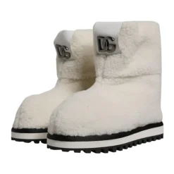Stivali Bianchi in Shearling Mid Calf