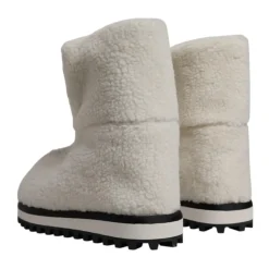 Stivali Bianchi in Shearling Mid Calf