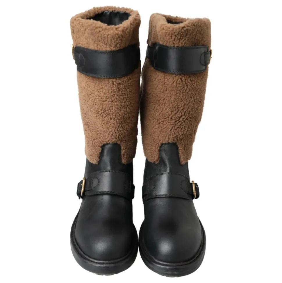 Stivali Lunghi in Pelle Shearling di Lusso