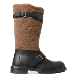 Stivali Lunghi in Pelle Shearling di Lusso
