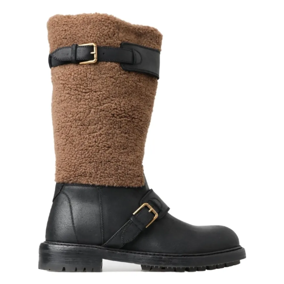 Stivali Lunghi in Pelle Shearling di Lusso