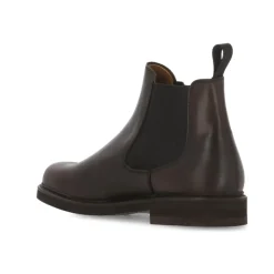 Stivali Uomo in Pelle Marrone con Inserto in Tessuto
