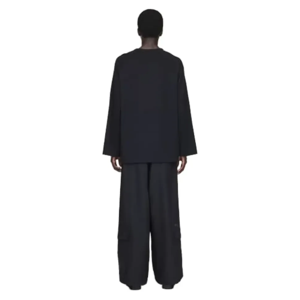 3-Stripes Maglia a Maniche Lunghe Nera Design Minimalista