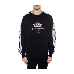 Sudadera de algodón negra con logo
