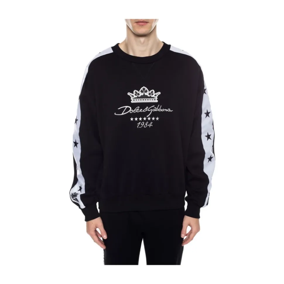 Sudadera de algodón negra con logo