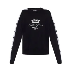 Sudadera de algodón negra con logo