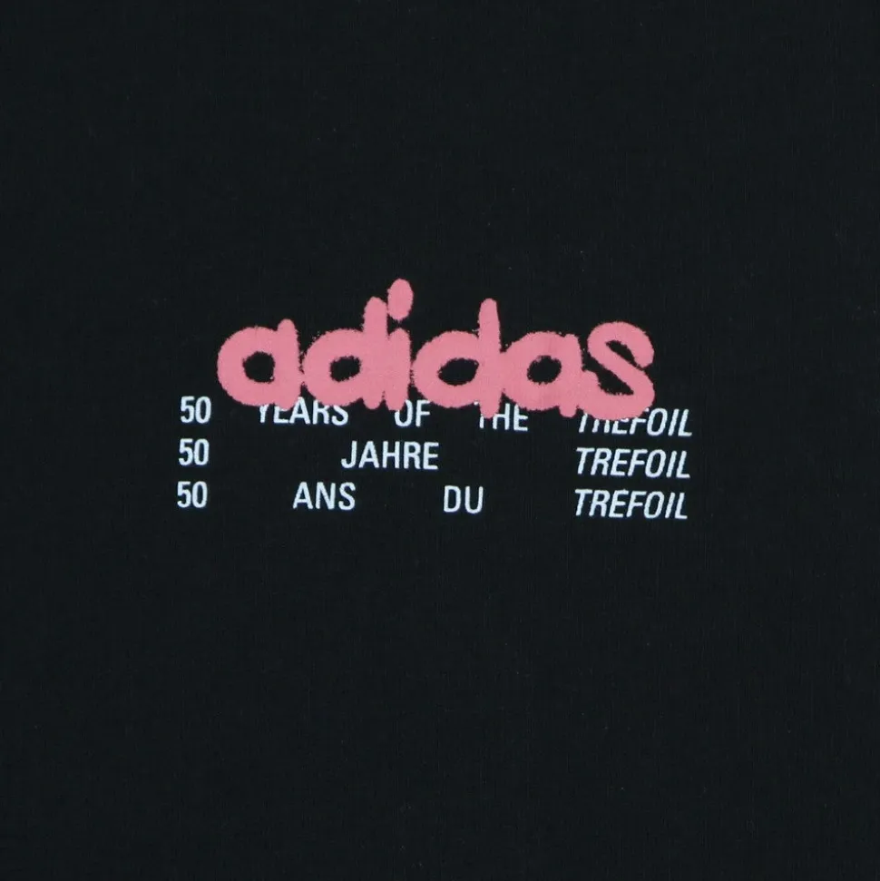 Tee nero con collo a giro e stampa logo