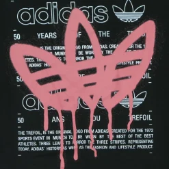Tee nero con collo a giro e stampa logo