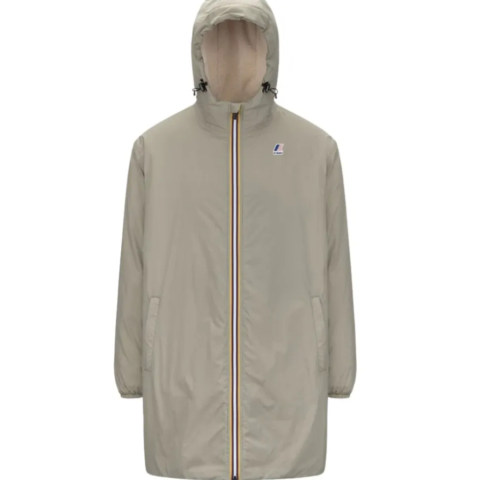 Trench invernale con zip a righe