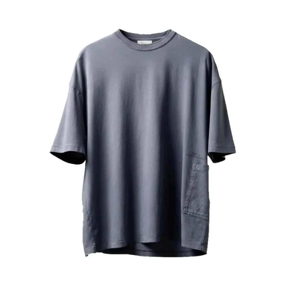 T-shirt in Cotone Tinto Marmo Light