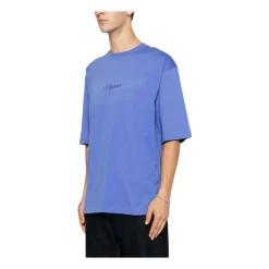 T-shirt con logo ricamato girocollo
