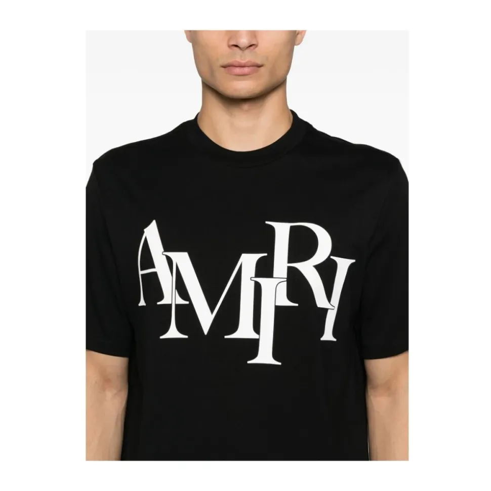 T-shirt con Logo Scaglionato