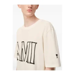 T-shirt Girocollo con Stampa Davanti e Dietro