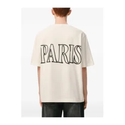 T-shirt Girocollo con Stampa Davanti e Dietro