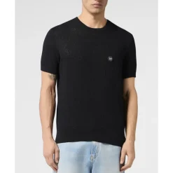 T-shirt Girocollo Monogramma Traforato