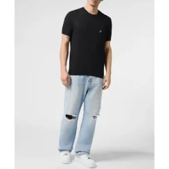 T-shirt Girocollo Monogramma Traforato