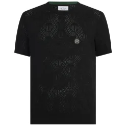 T-shirt Girocollo Monogramma Traforato