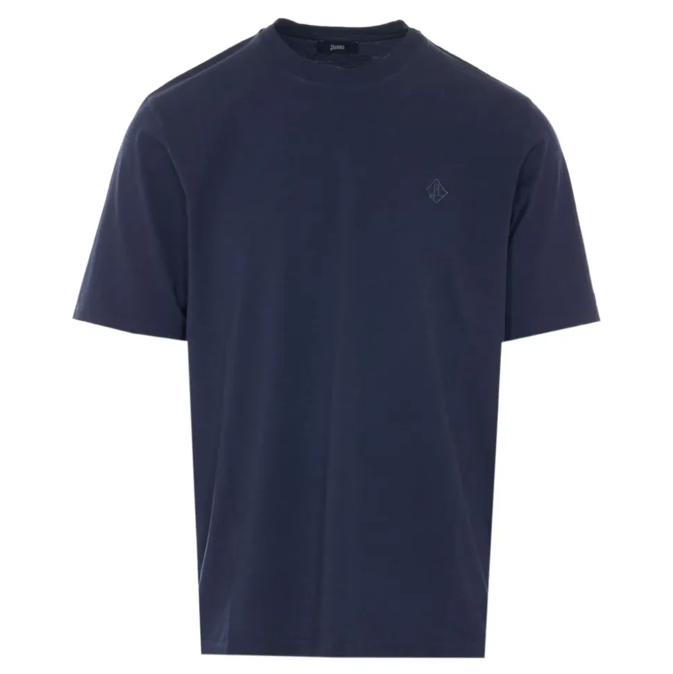 T-shirt in cotone con logo ricamato
