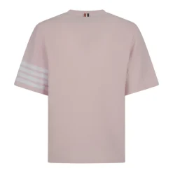 T-shirt manica corta in piqué testurizzato con 4 Bar Eng