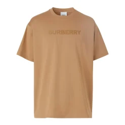 T-shirt marrone cammello con logo