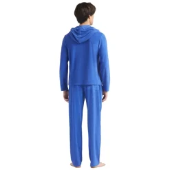 T-shirt uomo a maniche lunghe in spugna con cappuccio