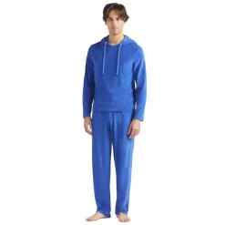 T-shirt uomo a maniche lunghe in spugna con cappuccio