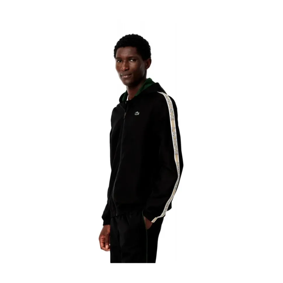 Tuta da tennis nera a righe con logo