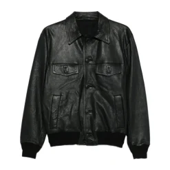 49521-U Collared Leather Jacket