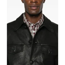 49521-U Collared Leather Jacket