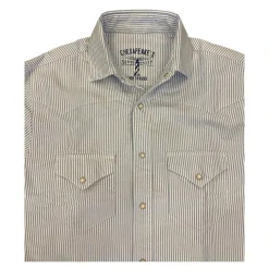 WESTERN OXFORD SHIRT FLAGSTAFF STRIPED SKY BLU-BIANCO