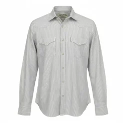 WESTERN OXFORD SHIRT FLAGSTAFF STRIPED SKY BLU-BIANCO