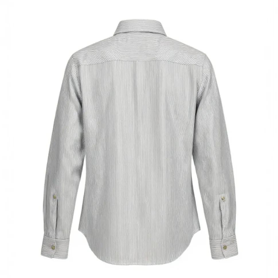 WESTERN OXFORD SHIRT FLAGSTAFF STRIPED SKY BLU-BIANCO
