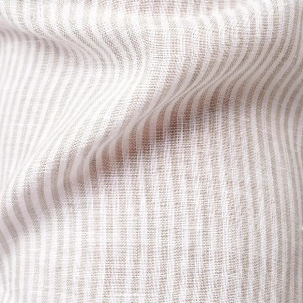 XACUS Camicia Uomo Puro Lino 41212005 Rigata Colore Sabbia
