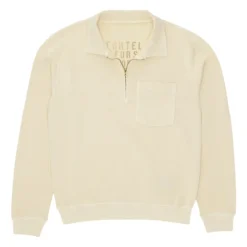 Yale Felpa in Jersey Garzato con Colletto e Zip Corda