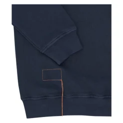 Yale Felpa in Jersey Garzato con Colletto e Zip Navy
